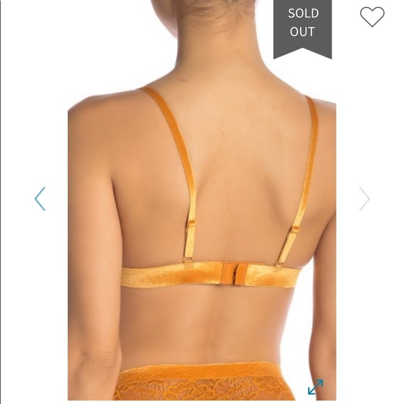 Shimera Yellow Lace Velvet Bra Mustard Yellow - Picture 2 of 9